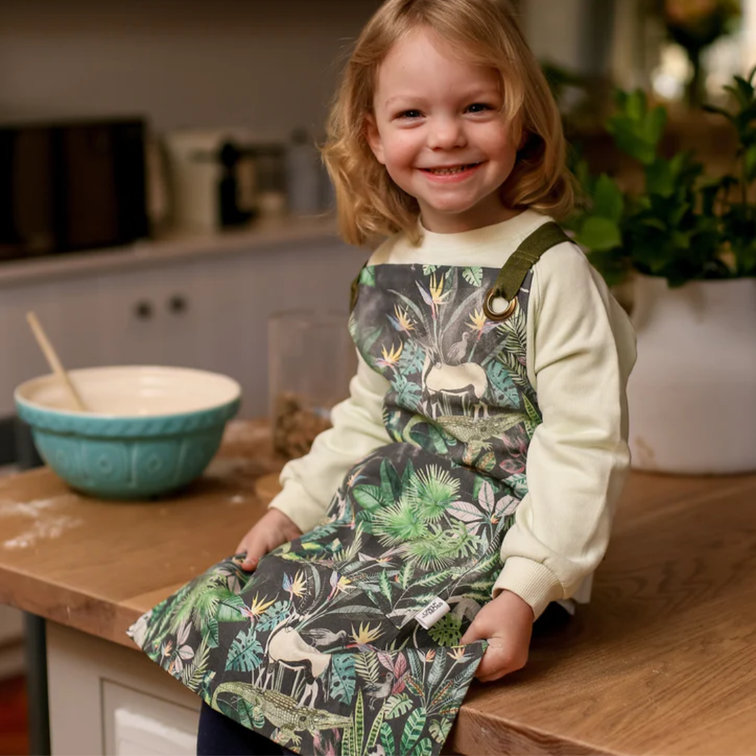 Charcoal Wildings Kids Apron with Adjustable Straps