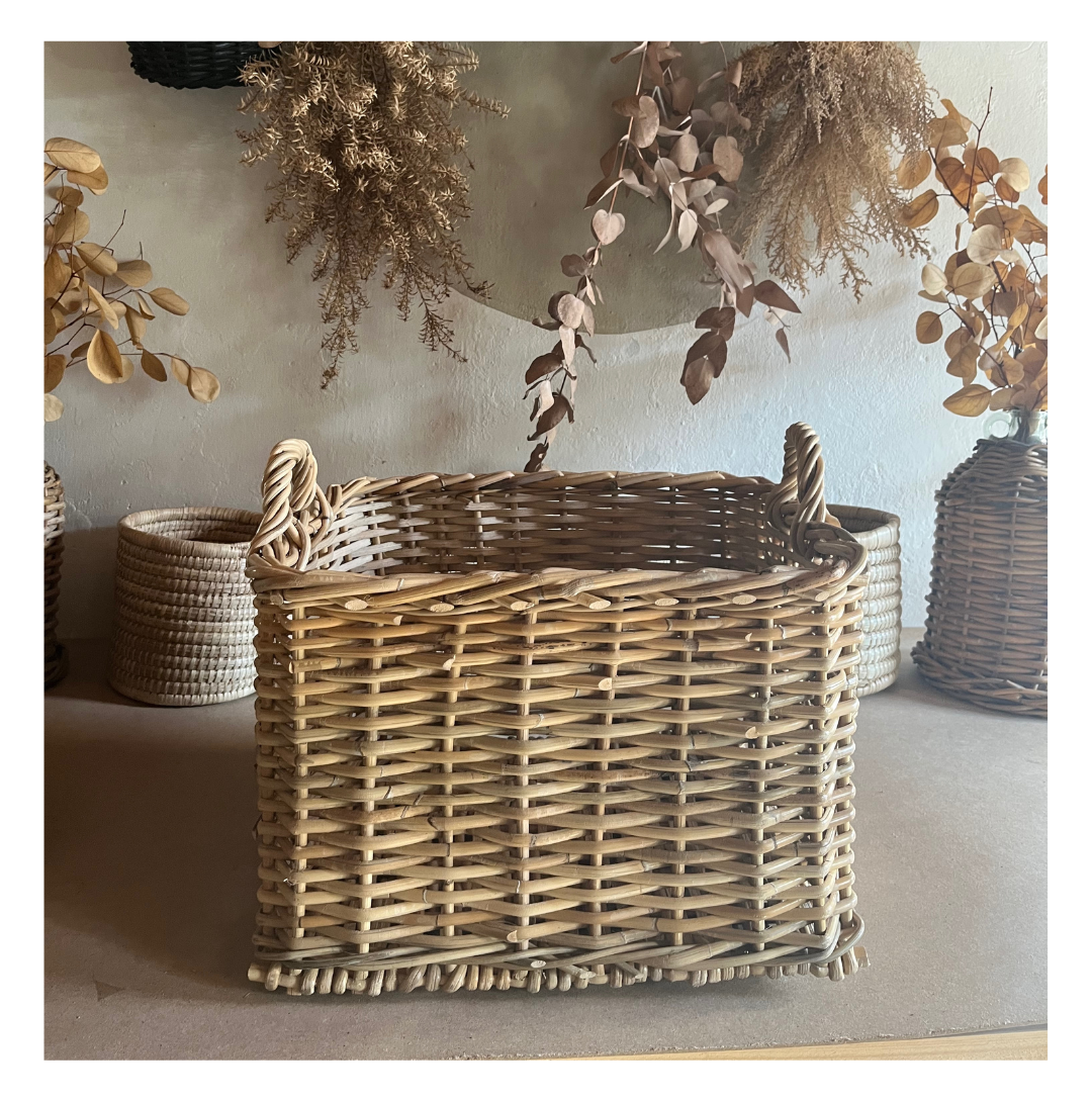 Kubu Square Rattan Storage Basket (Medium)