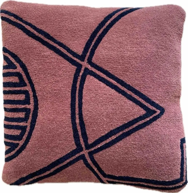 Red Rust Hand-tufted Cushion