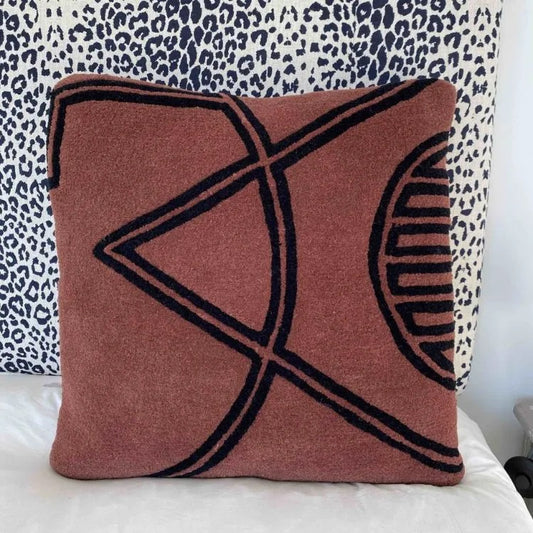 Red Rust Hand-tufted Cushion