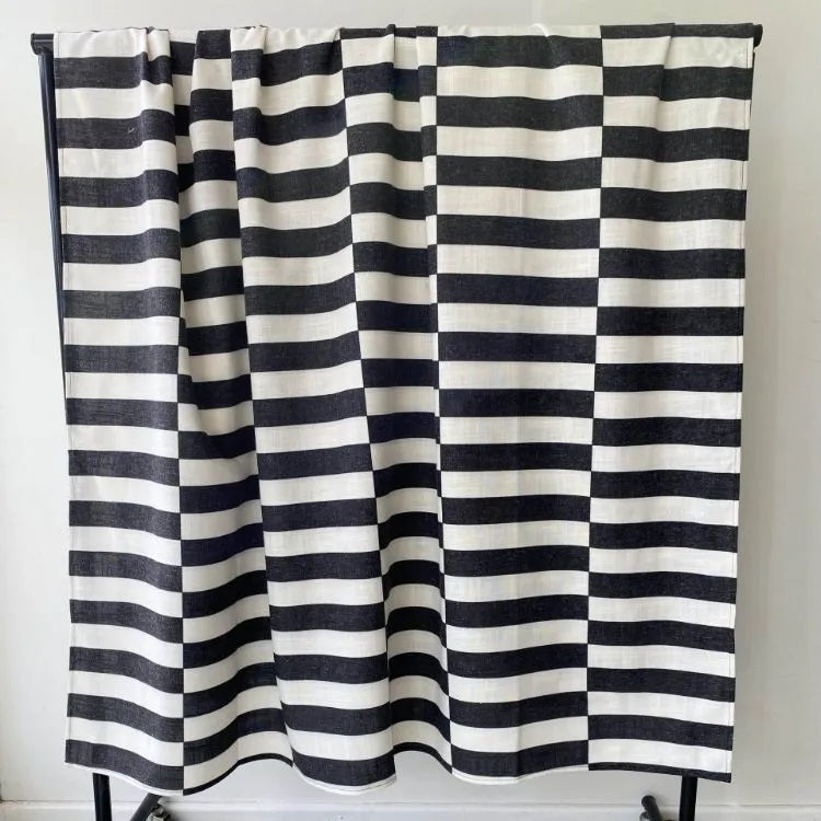 Broken Stripe Black Tablecloth