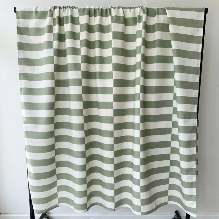 Broken Stripe Sage Tablecloth