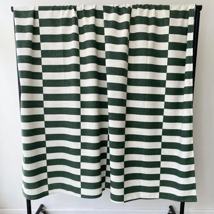 Broken Stripe Green Tablecloth