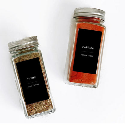 Herb & Spice Labels - Black (115 Labels)