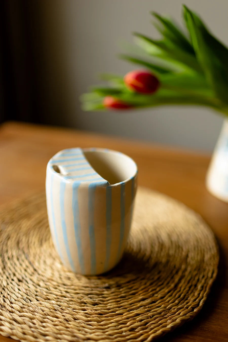 Blue Striped Travel Mug
