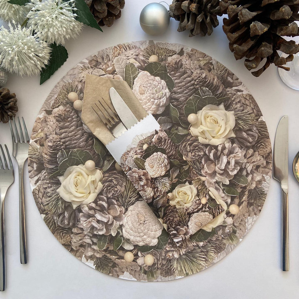 Green x Grey Wreath Paper Underplate (24 Sheets)