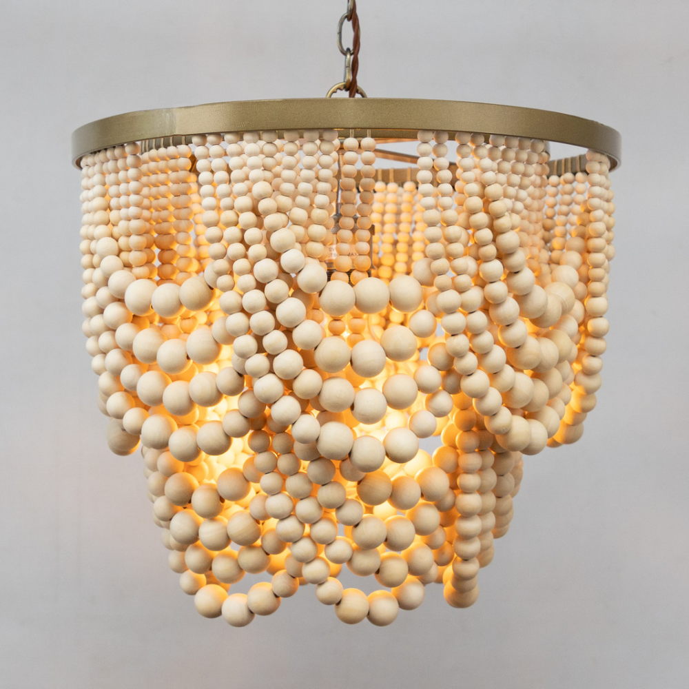 Double Draped Beaded Chandelier (Natural)