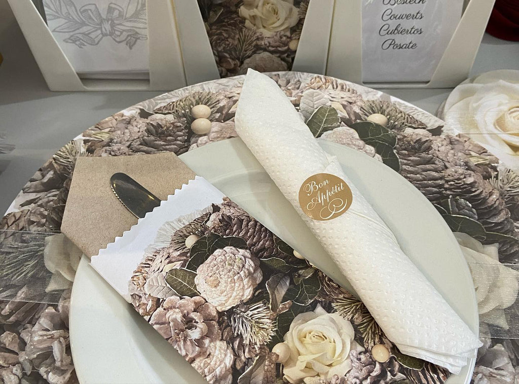 Green x Grey Wreath Paper Underplate (24 Sheets)