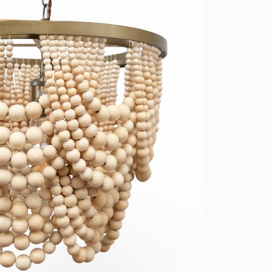 Double Draped Beaded Chandelier (Natural)