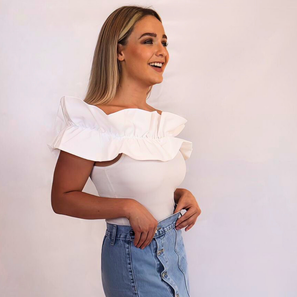 The White Ruffle Blouse