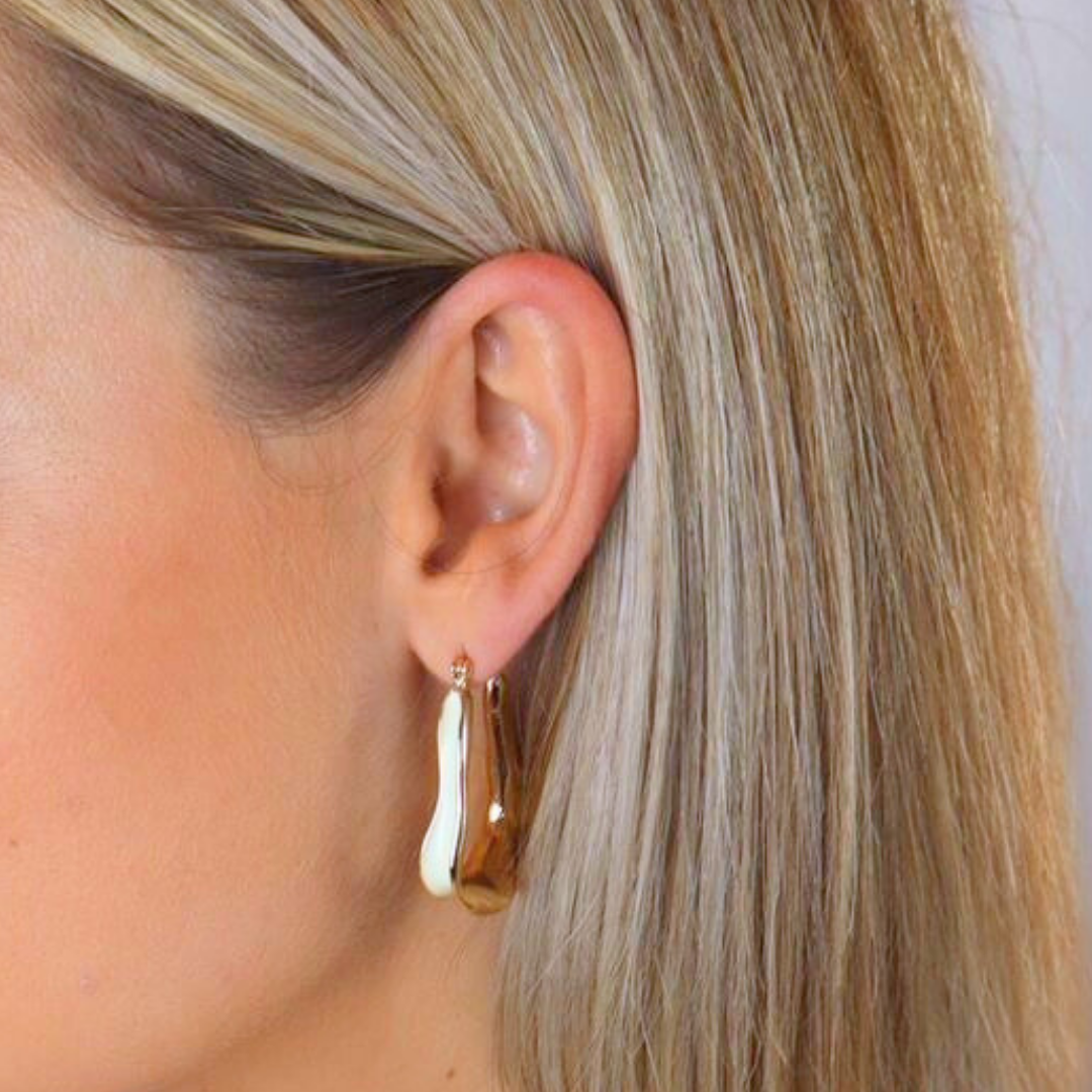 Off-White Golden Earrings