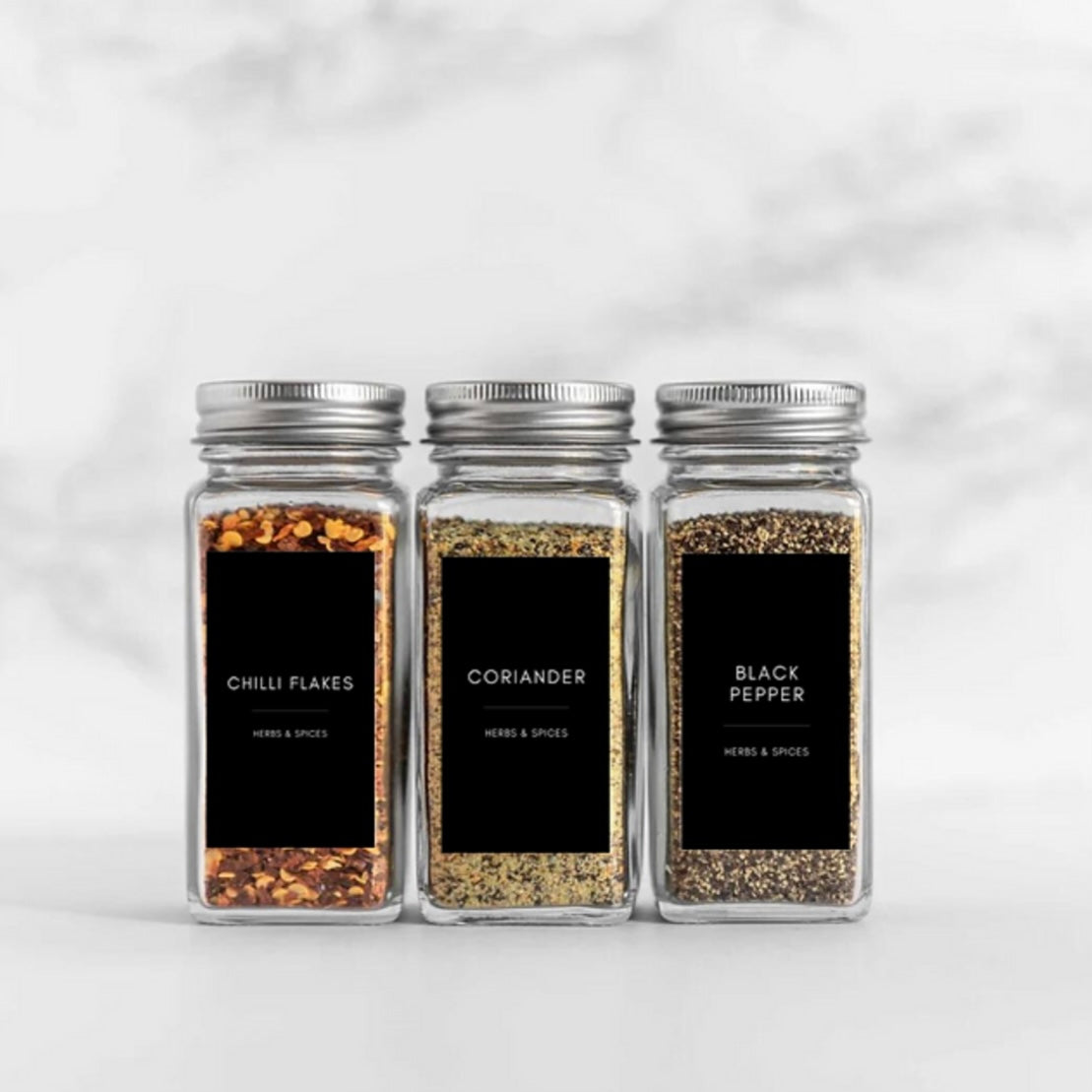 Herb & Spice Labels - Black (115 Labels)