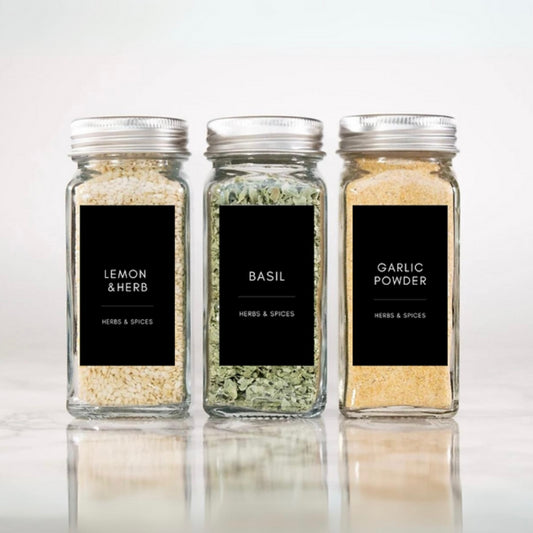 Herb & Spice Labels - Black (115 Labels)