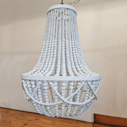 Classic Rosalie Beaded Chandelier (White)