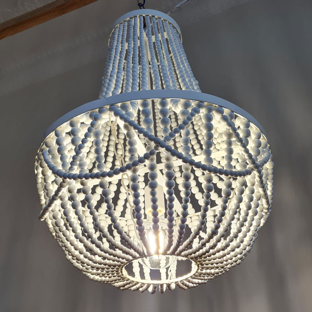 Classic Rosalie Beaded Chandelier (White)