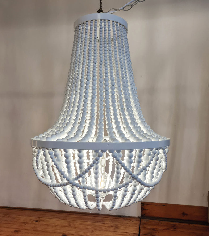 Classic Rosalie Beaded Chandelier (White)