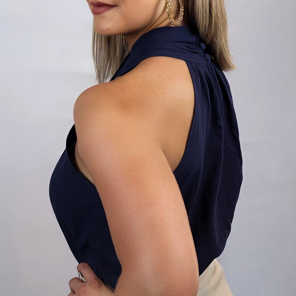 The Halterneck Navy Blouse