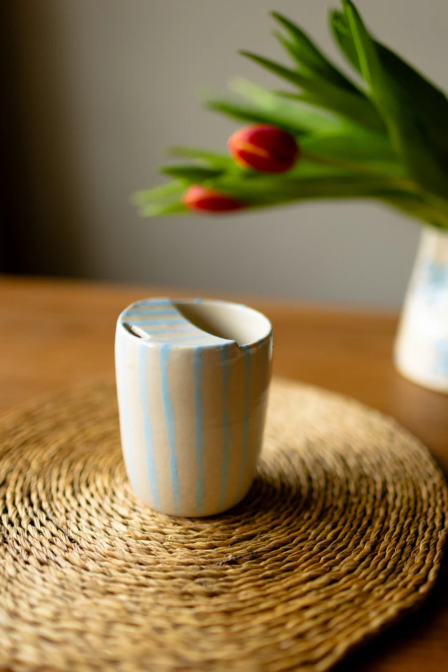 Blue Striped Travel Mug