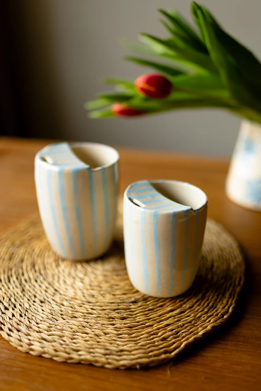 Blue Striped Travel Mug