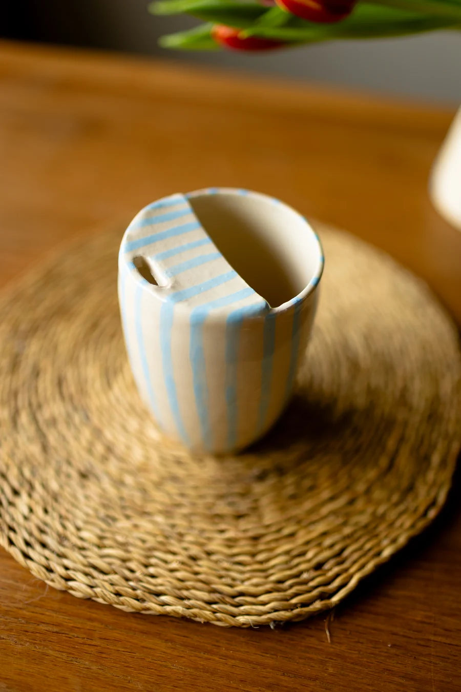 Blue Striped Travel Mug