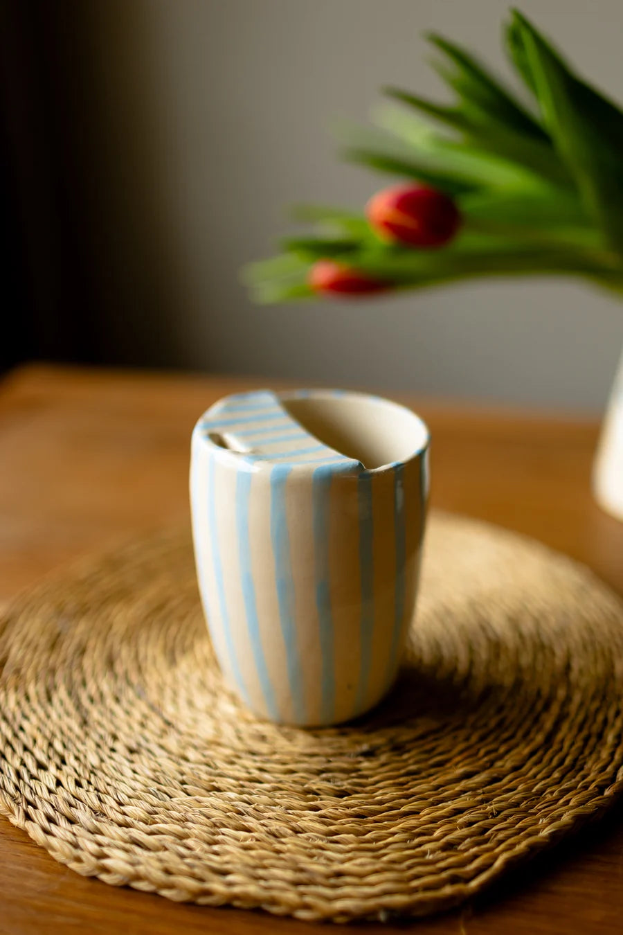 Blue Striped Travel Mug