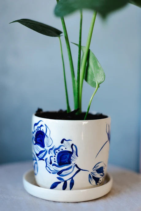 Blue Blossom Ceramic Planter