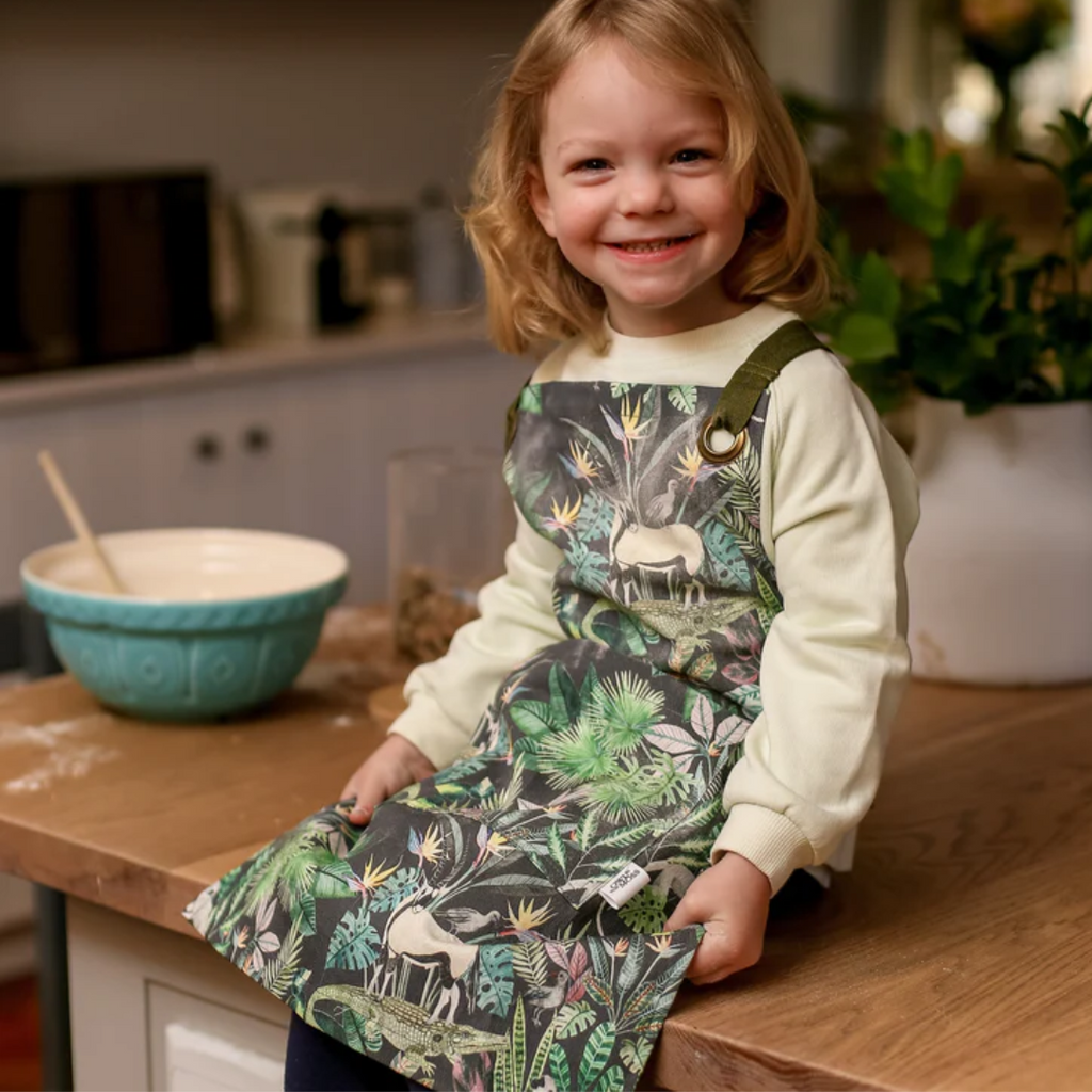 Charcoal Wildings Kids Apron with Adjustable Straps