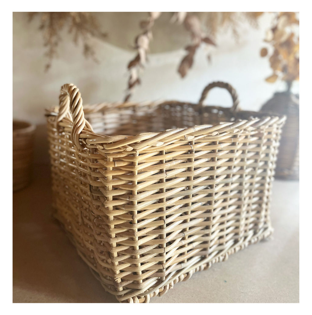 Kubu Square Rattan Storage Basket (Large)