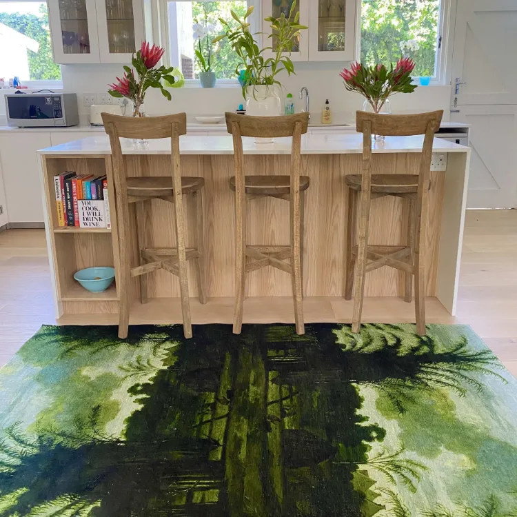 Green Reflections Printed Rug