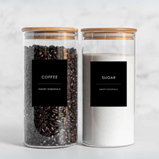 Pantry Essentials Labels - Black (69 labels)