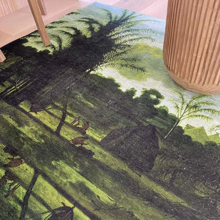 Green Reflections Printed Rug