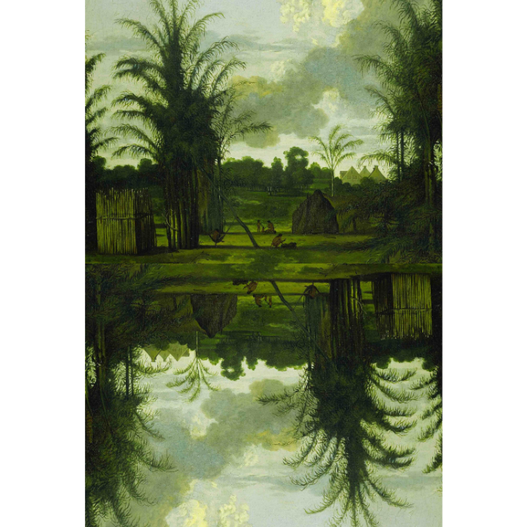 Green Reflections Printed Rug