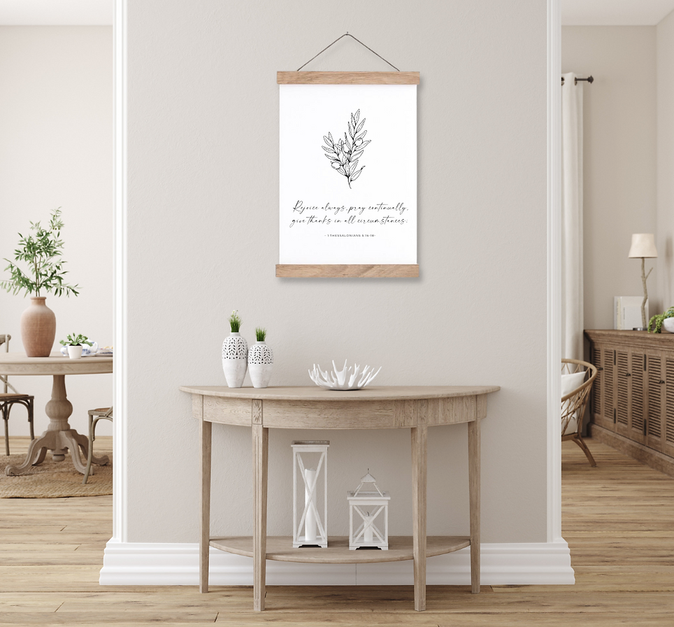 Rejoice Always Fabric Hanging Art