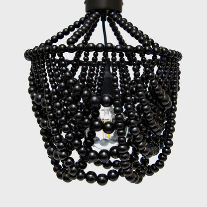 Single Draped Beaded Chandelier (Black)