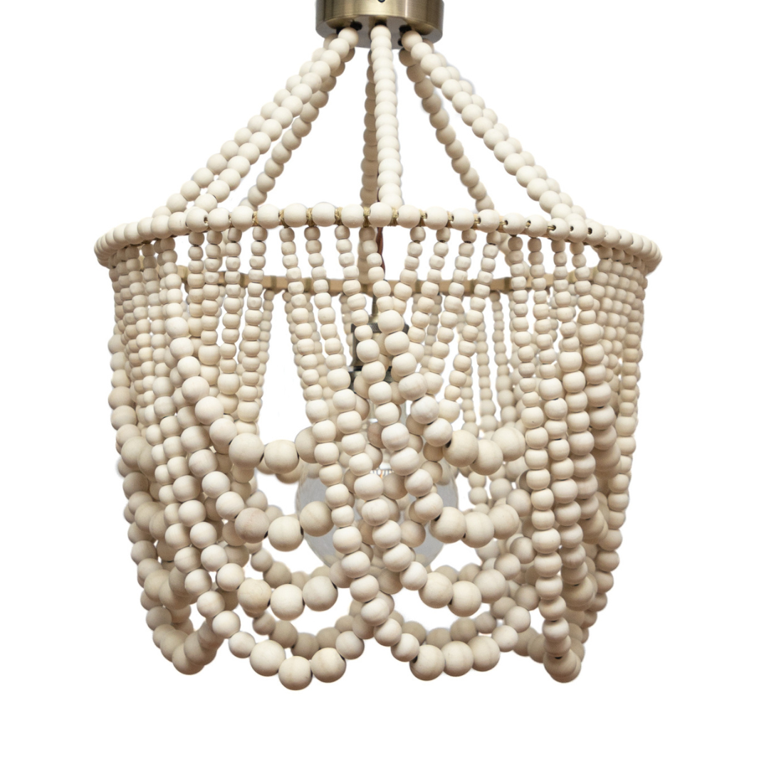 Single Draped Beaded Chandelier (Natural)