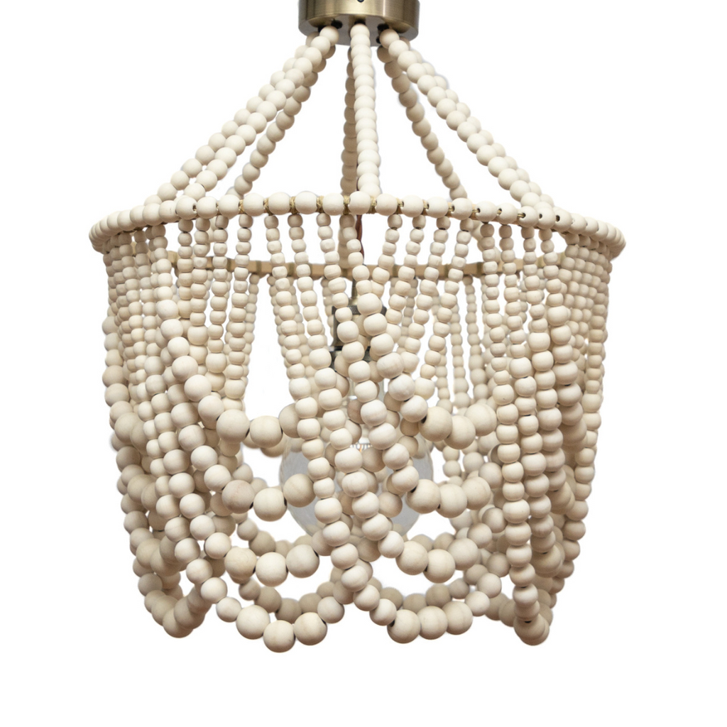 Single Draped Beaded Chandelier (Natural)