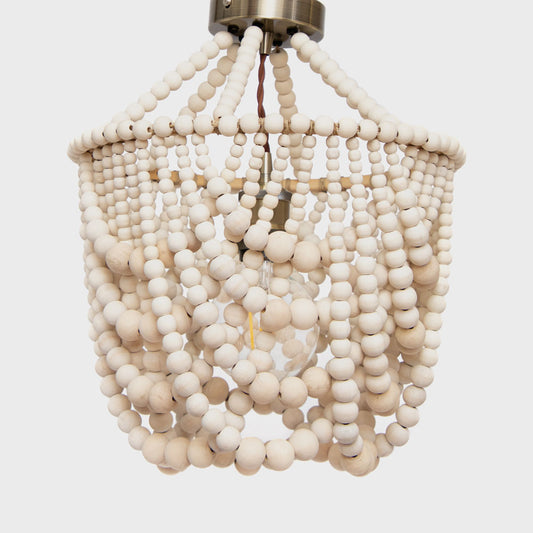 Single Draped Beaded Chandelier (Natural)