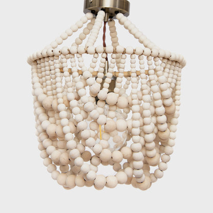 Single Draped Beaded Chandelier (Natural)