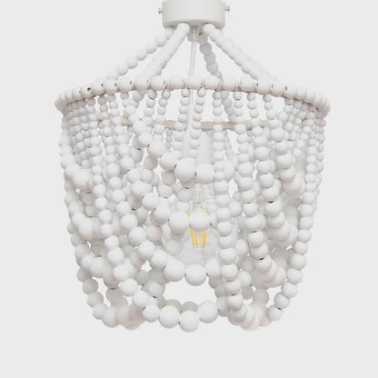 Single Draped Beaded Chandelier (White)