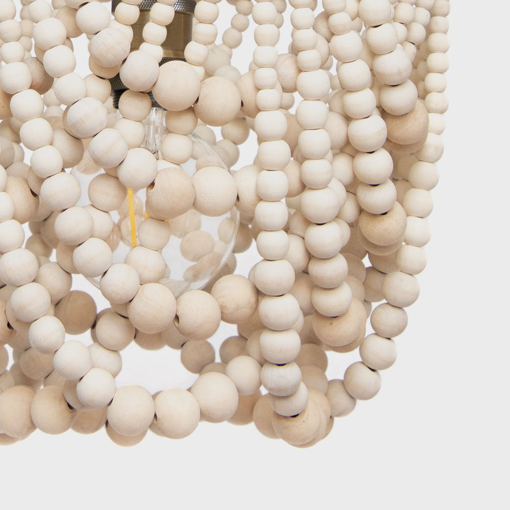 Single Draped Beaded Chandelier (Natural)