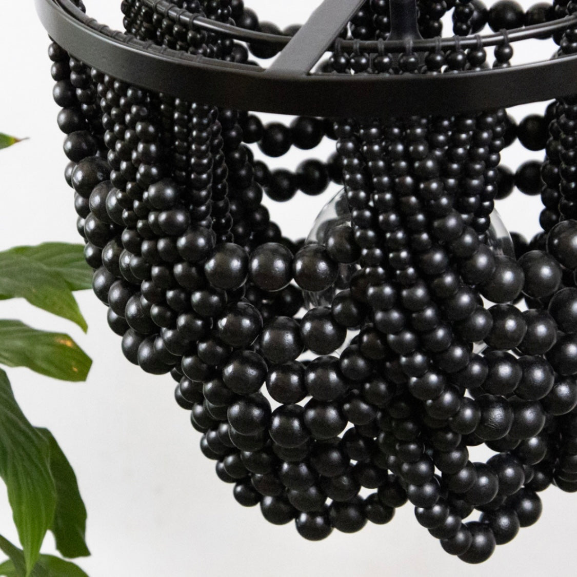 Double Draped Beaded Chandelier (Black)