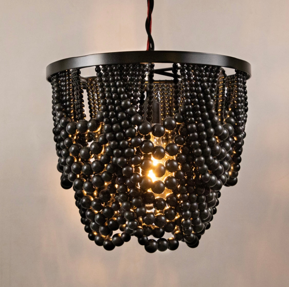 Double Draped Beaded Chandelier (Black)