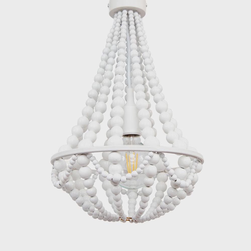 Mini Rosalie Beaded Chandelier (White)