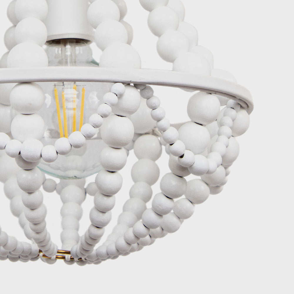 Mini Rosalie Beaded Chandelier (White)