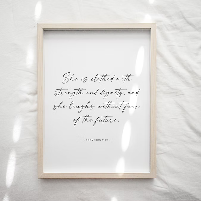 She Is Clothed Art Print