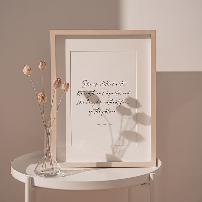 She Is Clothed Art Print