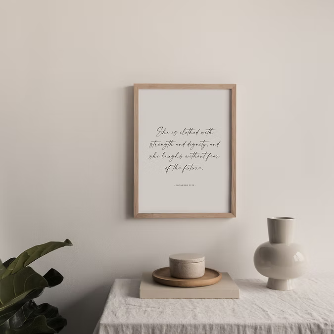 She Is Clothed Art Print