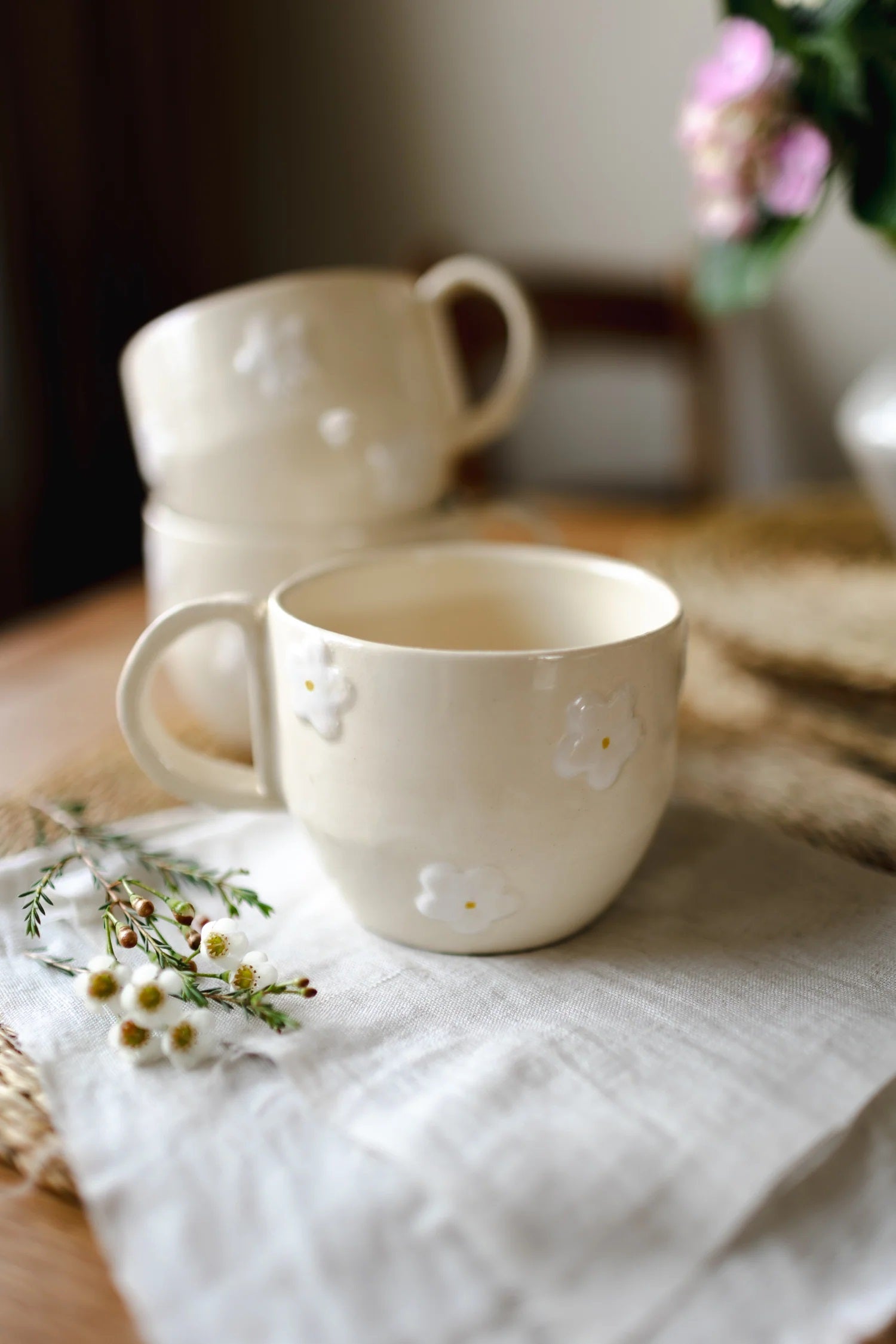 The 3D White Daisy Mug