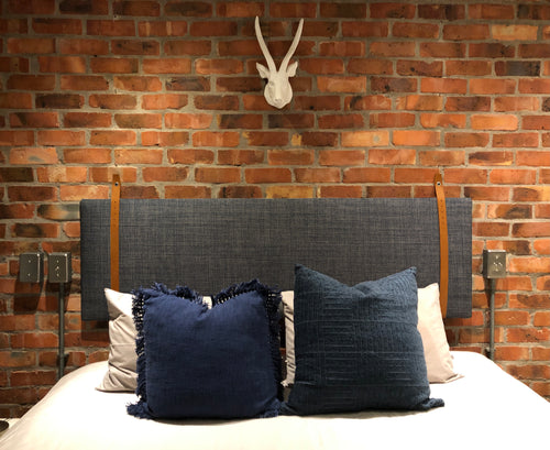 3/4 Quarter Headboard with Leather Straps