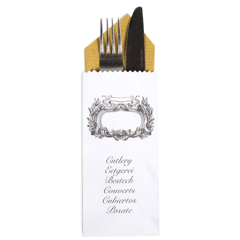 Monotone Words Cutlery Bag (Paper)